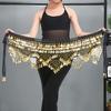 Velvet Belly Dance Waist Chain with Coin Lace-up Lightweight Women Dancing Waist Belt Dancer Accessories