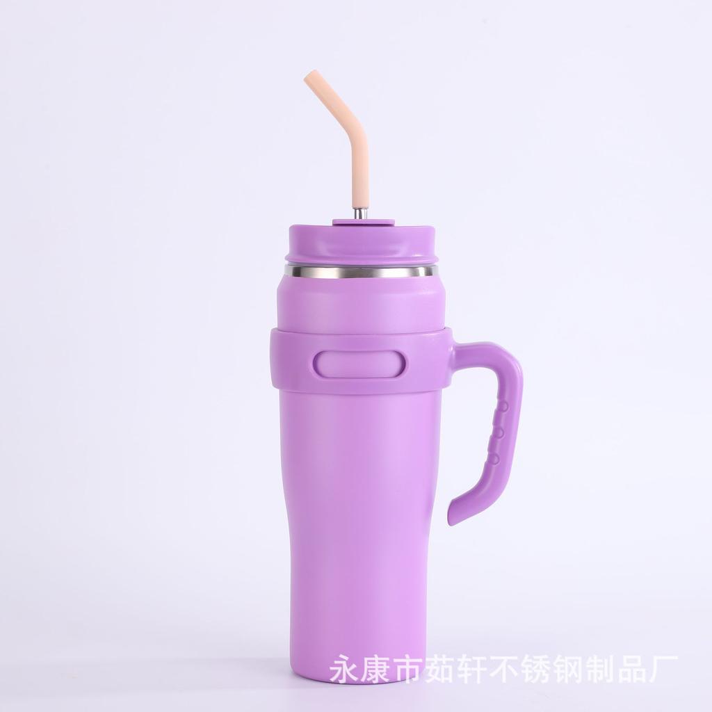 Соломенная кружка Big Mac из нержавеющей стали, большая емкость, 40 унций, кружка для льда, автомобиль с ручкой, автомобильная кружка