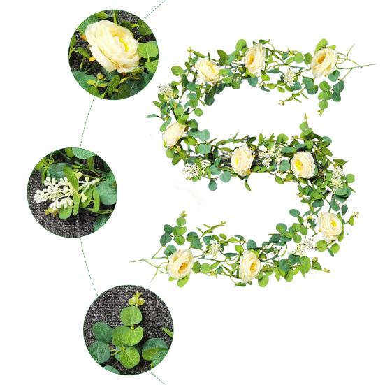 Искусственная лоза Реалистичная искусственная цветочная гирлянда Элегантная искусственная роза для украшения свадебной вечеринки