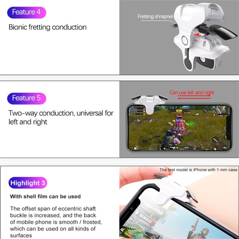 Game Auxiliary Buttons Controller Mobile Phone Gaming Joysticks Gamepad Compatible For