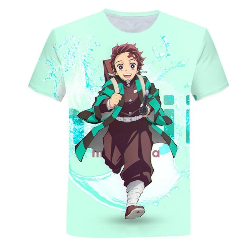 Футболки унисекс для мальчиков и девочек с 3D-принтом «Убийца демонов», повседневная футболка в стиле Харадзюку, уличная одежда, топы, летняя горячая футболка в японском стиле аниме