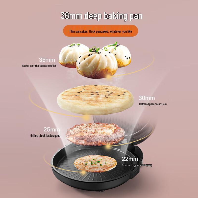 Supor JJ34AQ77 Electric Griddle: Double-Sided, Detachable, Washable for Frying, Roasting, Pancakes, and Crepes