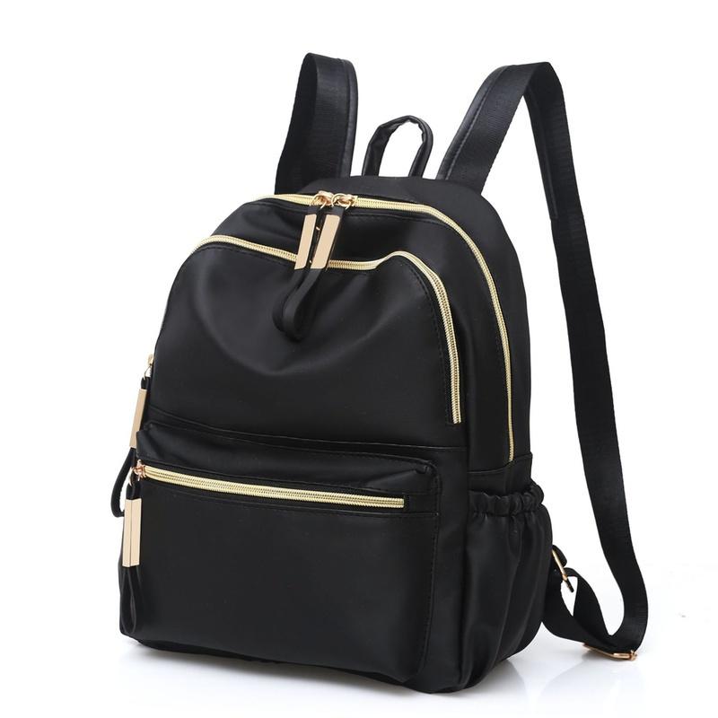 Casual Oxford Backpack Women Black Waterproof Nylon School Bags for Teenage Girls Travel Tote Backpa