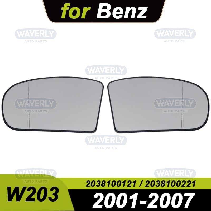 Для 2001-2007 W203 Mercedes Benz C230 C240 C280 C320 C350 C32 C55 Зеркало заднего вида боковое с подогревом, стекло-линза 2038100121 2038100221