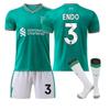 Подростки Дети Взрослые Индивидуальное Имя Футбольные Комплекты 2025-26 Ливерпуль 2-й Выездной #3 ЭНДО Тренировочный Комплект Джерси с Носками