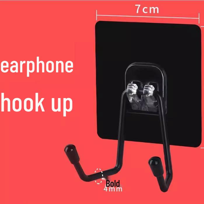 Punch-Free Headphone Wall Mount - Non-Slip Headset Hook for Dorms