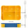 1330ML Bento Box Adult Lunch Containers with 6 Compartment for Adults/Kids/Toddler With Tableware Sauce Lunch Box