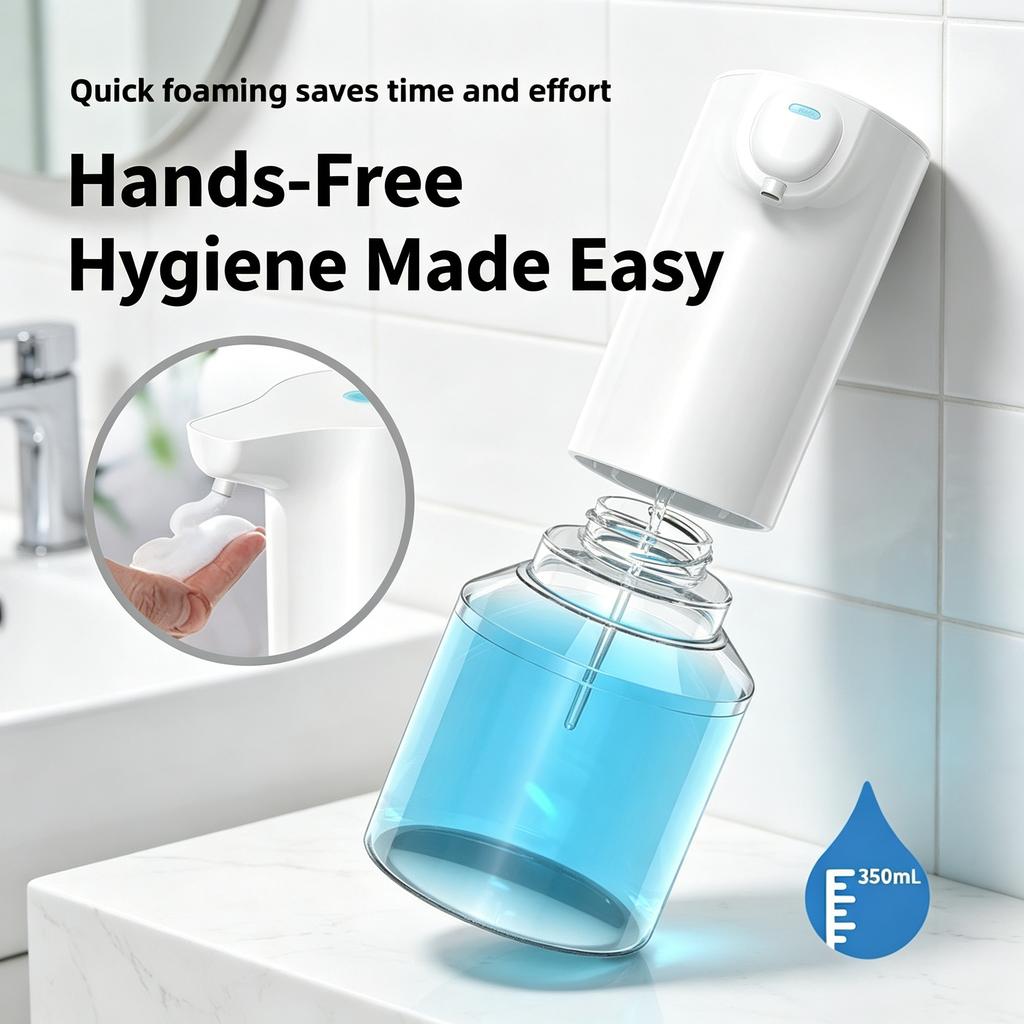 Dispensador de jabón automático con sensor para baño y cocina resistente al agua