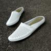 Дышащие мужские полутапочки из натуральной кожи Мужская обувь Muller Летние мужские удобные туфли на плоской подошве Ленивые мокасины Мягкая повседневная обувь ручной работы