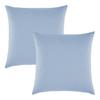 Lot de 2 taies d'oreiller "Drift" pur coton teint lavé 57 fils/cm² toutes dimensions - Bleu Tendre - Taies d'oreiller 63 x 63 cm x 2