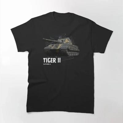 Вторая мировая война Немецкий Королевский Тигр Вермахт Танк Тигр II Футболка 100% Хлопок Круглый Вырез Летняя Короткий Рукав Повседневная Мужская Футболка