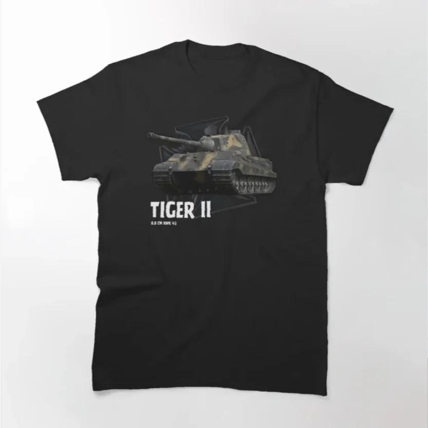 Вторая мировая война Немецкий Королевский Тигр Вермахт Танк Тигр II Футболка 100% Хлопок Круглый Вырез Летняя Короткий Рукав Повседневная Мужская Футболка