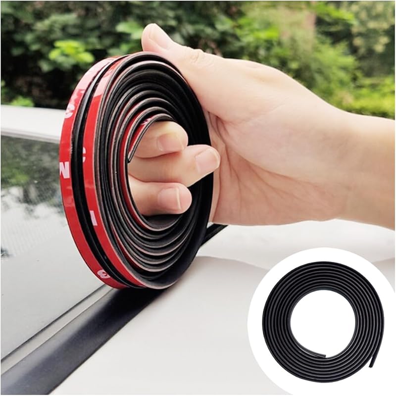 16.4Ft Car Weather Stripping,T-Shape Cuttable Car Windshield Trim Sunroof Seal With Self Adhesive,Waterproof Rubber Edge Trim For Cars Trucks