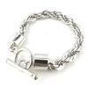 [N0288] - Silver 'Rope' Designer Bracelet
