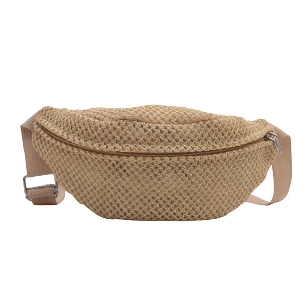 Sports Woven Waist Pouch Boho Crochet Shoulder Bags Versatile Eco-Friendly Straw Bag Vacation