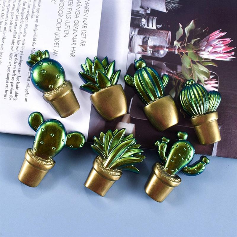 Силиконовая форма Кристалл с 7 разными милыми узорами кактусов, инструмент для изготовления ювелирных изделий для DIY