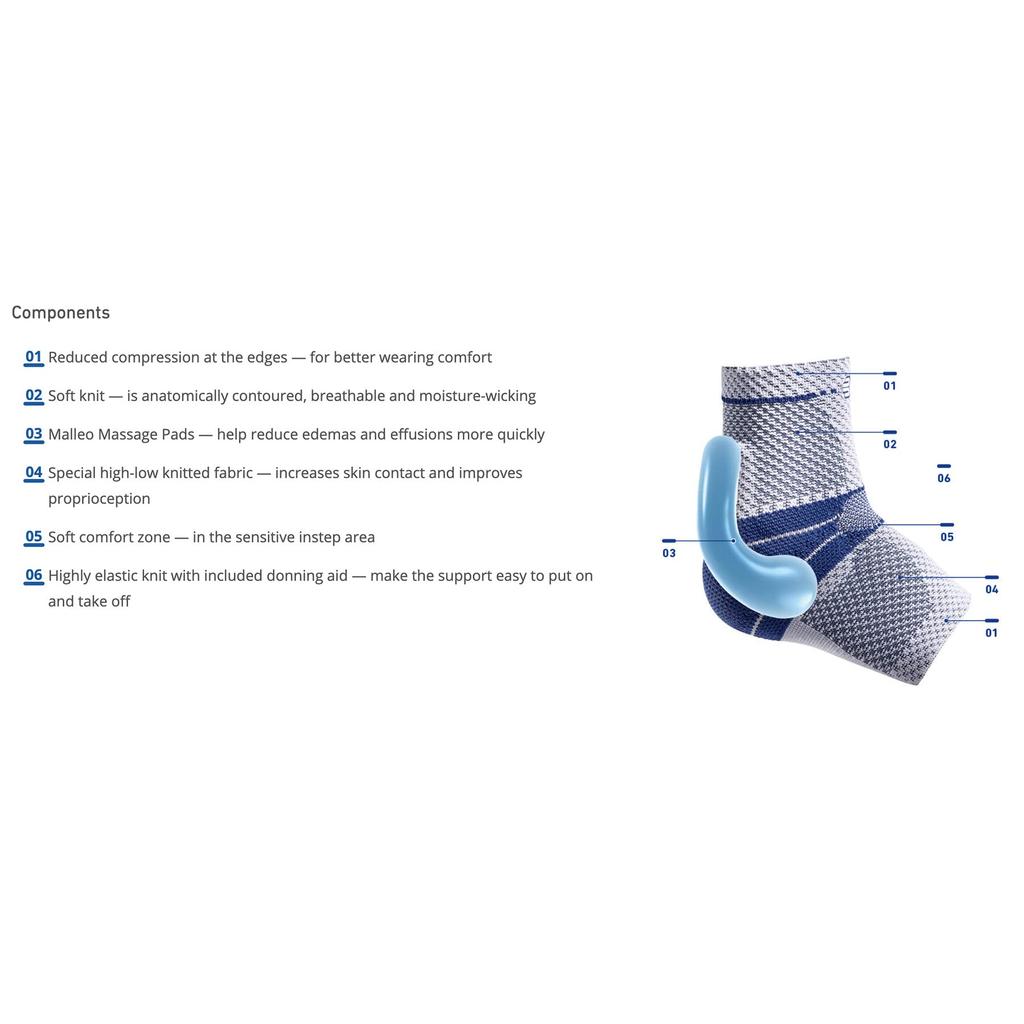 Bauerfind Mareo Train 8th Generation Right Foot Ankle Support Made In Germany General Medical Equipment Silicone Pad On the Inside and Outside of the