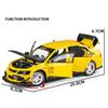 ydcp10 1:24 Mitsubishi Lancer Evolution IX EVO Modified Car Alloy Car Model Sound and Light Children's Toy Collectibles Birthday Gift
