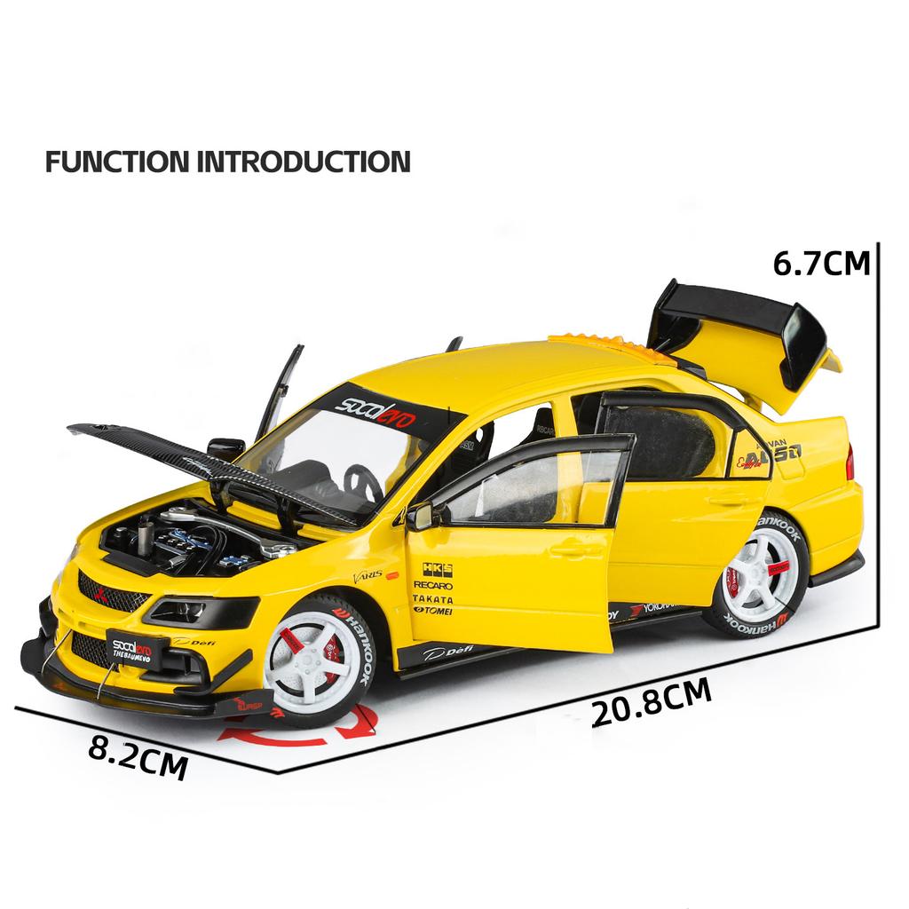 ydcp10 1:24 Mitsubishi Lancer Evolution IX EVO Modified Car Alloy Car Model Sound and Light Children's Toy Collectibles Birthday Gift