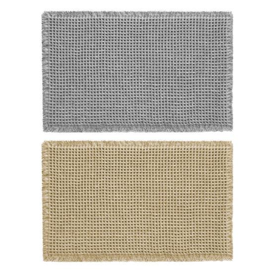 Коврик для пола впитывает влагу, 3D вафельная текстура, коврик для двери, бахрома, противоскользящий, двухслойный, превосходная впитываемость, коврик для прихожей, ванной комнаты, кухни