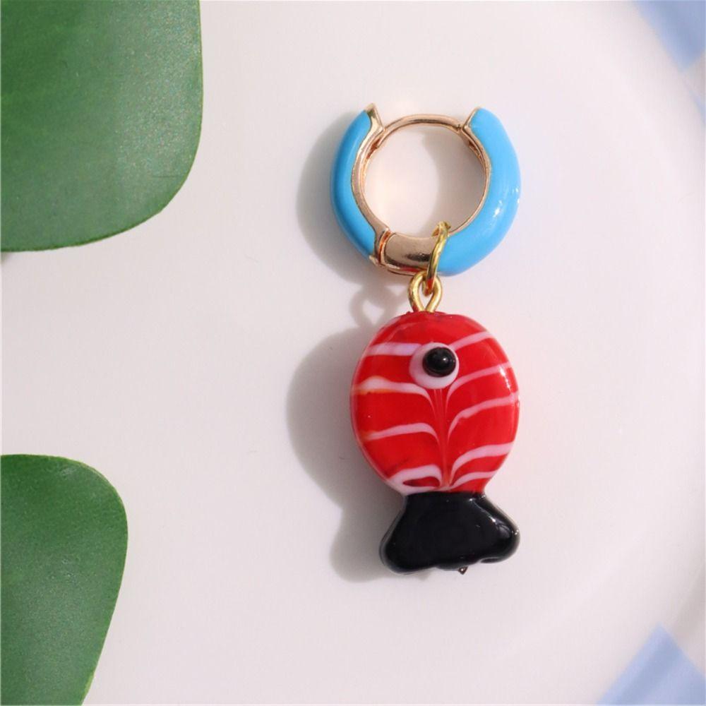 Эмалевые серьги-рыбки в виде морских звезд, серьги-кольца с губами, милые подвески, застежка для ушей, вечеринка