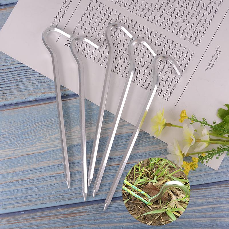 5 шт. Колышки для палатки из сплава, Сверхпрочные, с гвоздевой головкой, 7,01 дюйма, из цельной стали, металлические