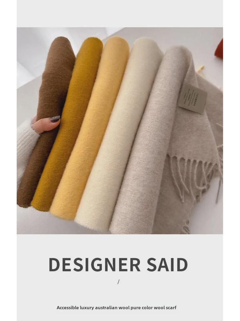Роскошный шерстяной шарф для женщин: Элегантная осенне-зимняя шаль на шею, идеально подходит для пар, согревает родителей