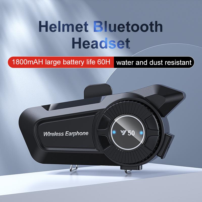1800 мАч мотоциклетный шлем Bluetooth-гарнитура водостойкий голосовой помощник мото наушники мотоцикл Hands Free беспроводные наушники Y50 коммуникатор