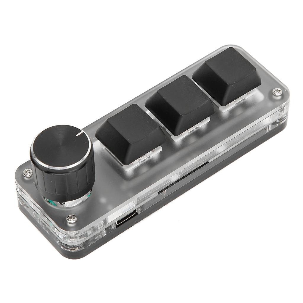 Mini Custom Keyboard 3 Keys Red Switch Shortcuts Plug and Play RGB Backlit Programming Macro Keyboard for PC Laptop