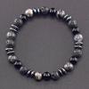 Классический черный браслет из бусин натурального лабрадорита и вулканического камня для женщин и мужчин, духовная защита и энергетический баланс, ювелирное изделие