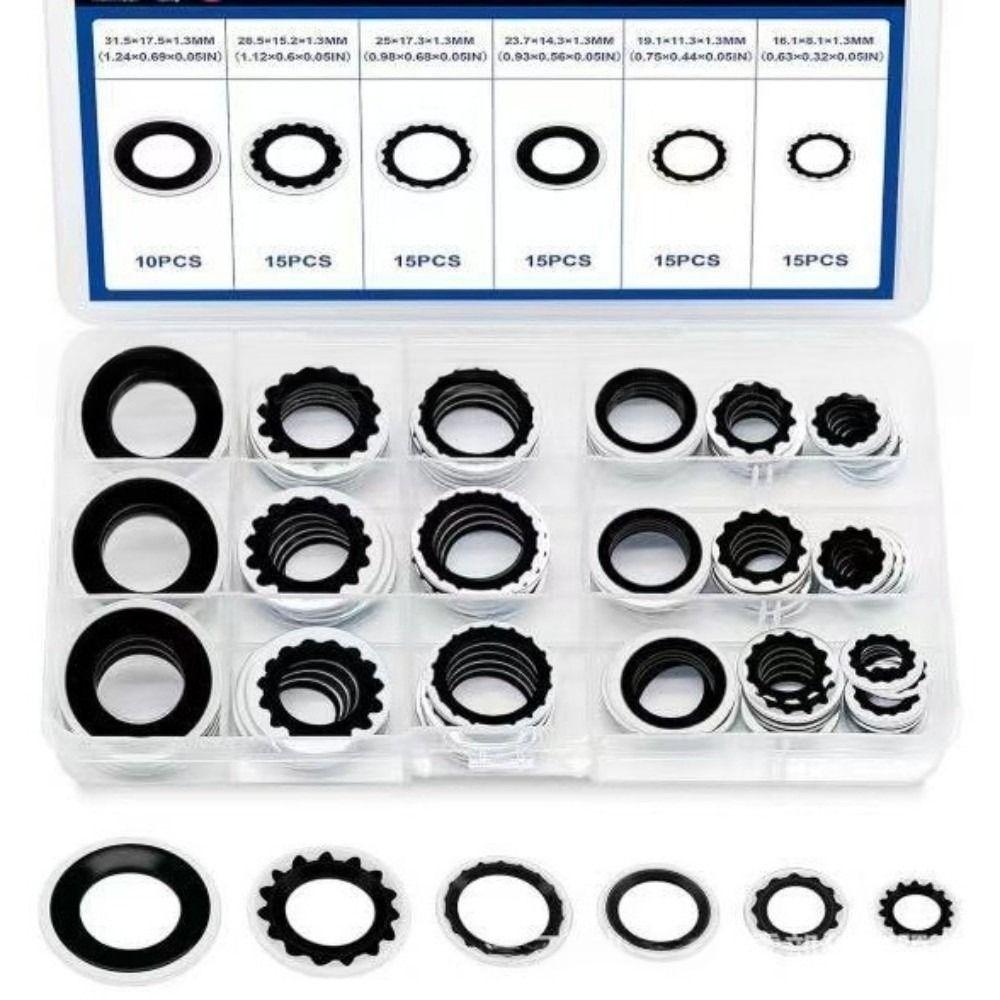 85PCS ID 8.1-17.5mm AC Compressor Seal Washers Kit O Ring Washer Kit  AC System Gasket Repair