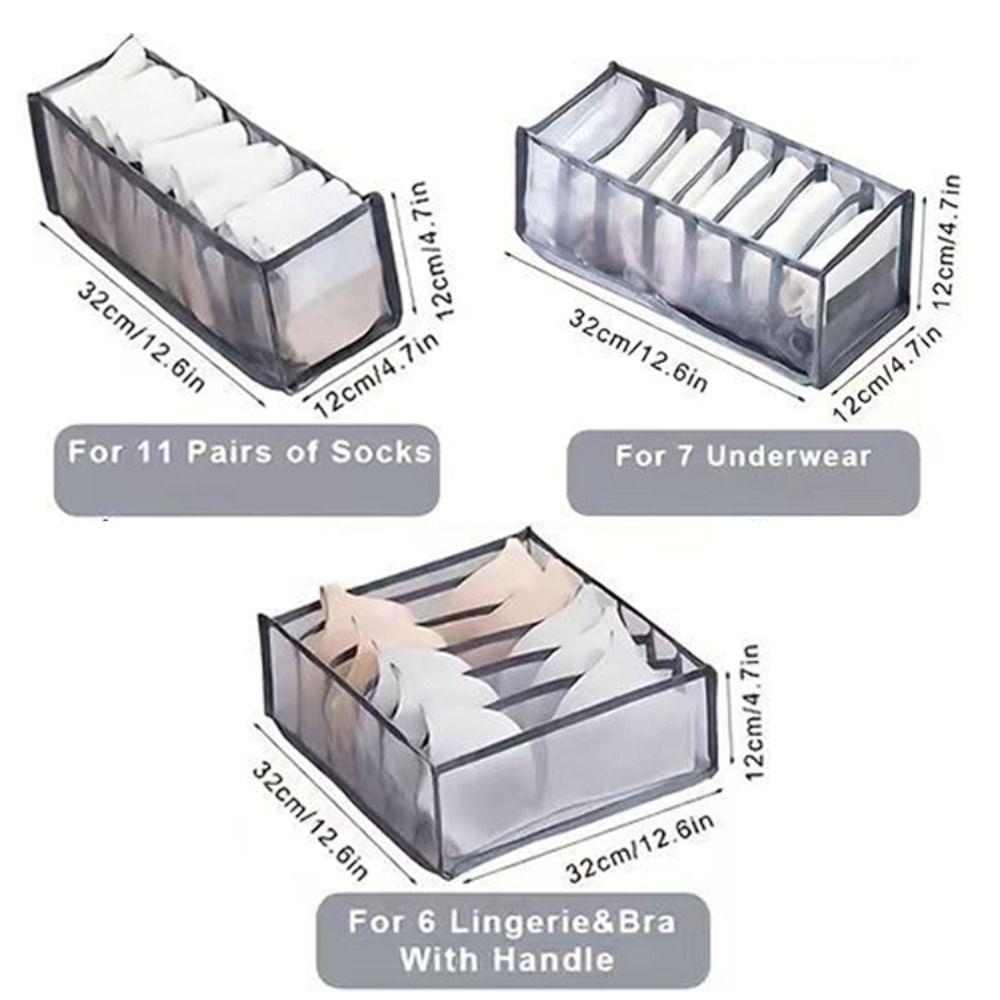 3 шт. Моющиеся органайзеры для дома, разделители для ящиков, складные мешочки для хранения нижнего белья и шарфов, Дом и быт