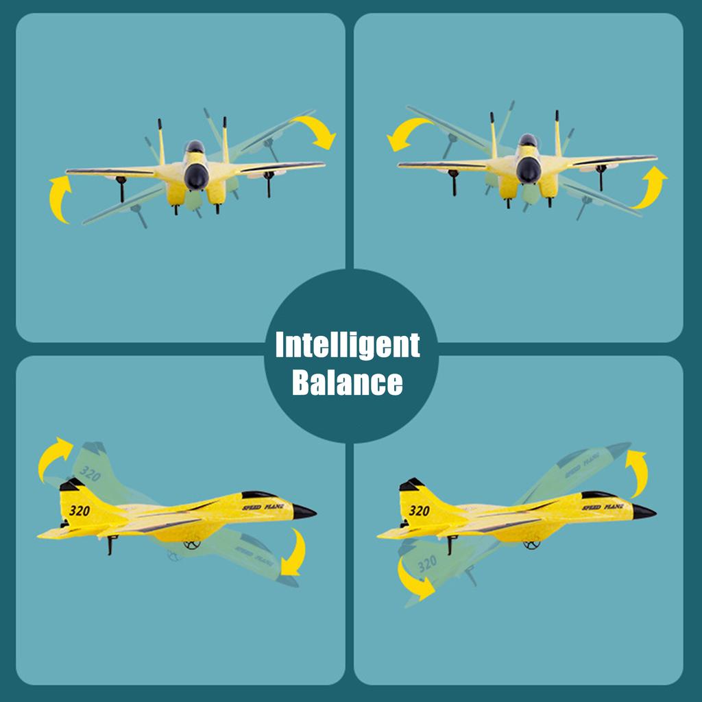 RC Airplane with Light Model Aircrafts EPP Foam Fighter Rechargeable Gliding Airplane