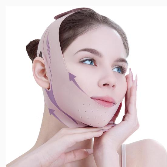 V Line Lifting Mask Chin Strap for Women Face Slimming Strap Reusable V Line Mask Prevent Sagging Jaw Exerciser