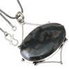 Ожерелье Моховой Агат Драгоценный камень Ручной работы Античное серебро Ювелирные изделия 2,25"