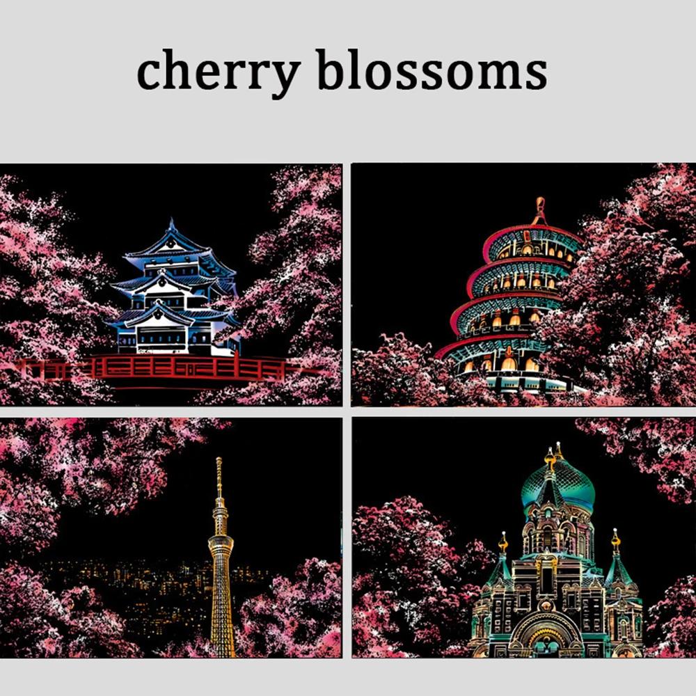 8x11inch Originality Scratch Painting Character Landscape Picture Can Be Placed in A Photo Frame DIY Handmade Painting
