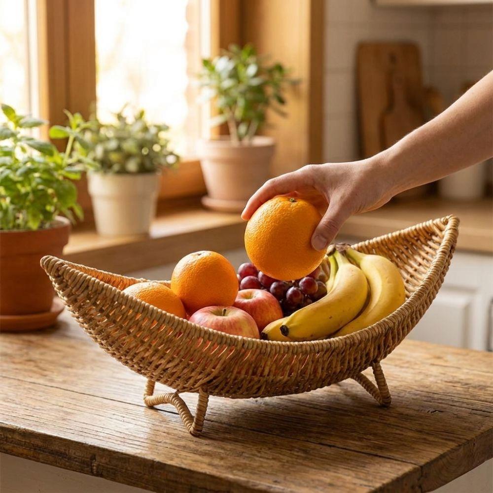 Large Capacity Cosmetics Storage Basket Moisture Proof Fruit Bread Basket Camping Tray Bedroom Use