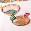 Стеклянная конфетница в форме курицы с крышкой, дизайн животного, блюдо для закусок, десертов, фруктов, салата, домашний декор для столешницы кухни