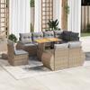 Vidaxl 9-Cz. Zestaw Mebli Ogrodowych Z Poduszkami, Beżowy, Polirattan