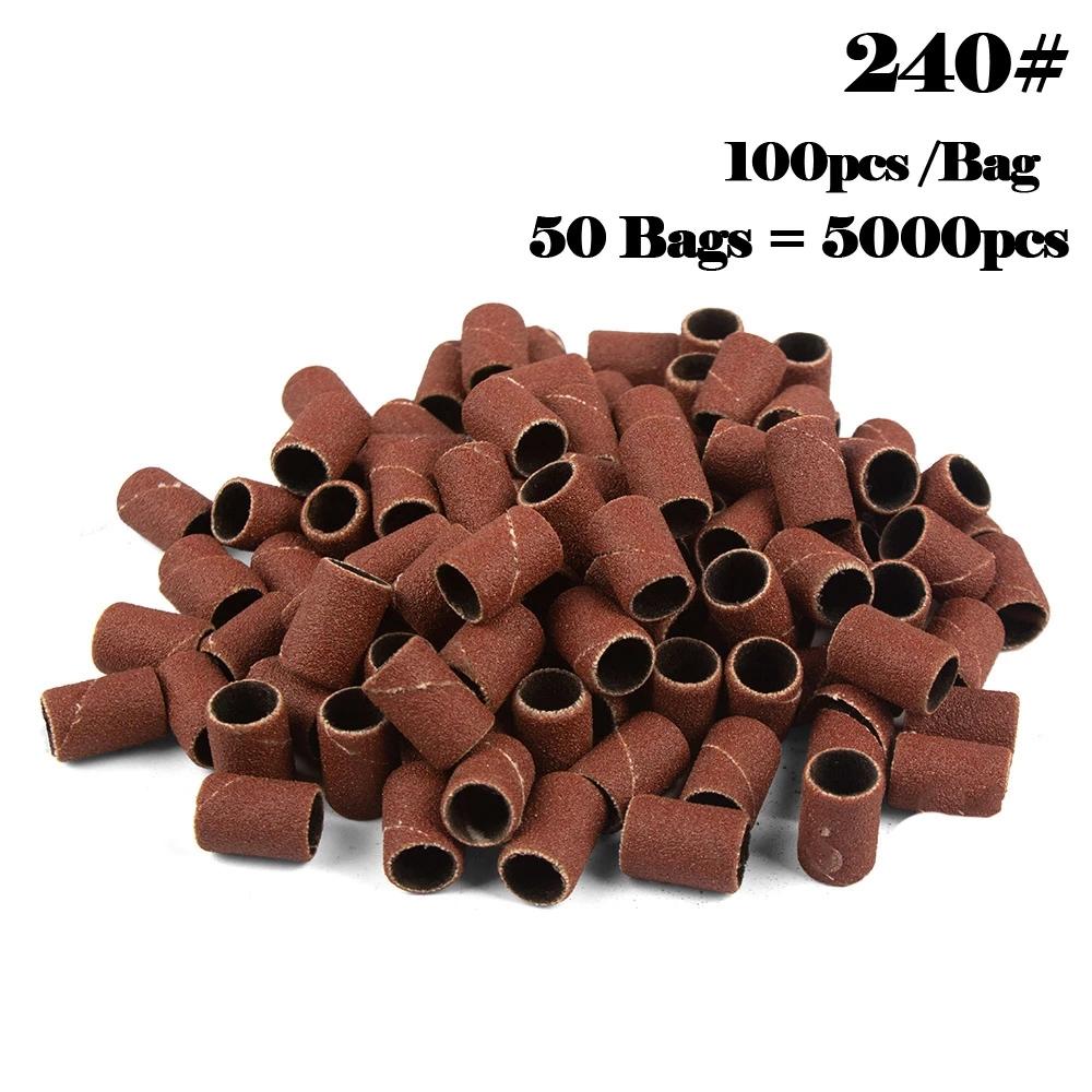 5000 шт шлифовальные ленты для дизайна ногтей 80 # 120 # 180 # 240 шлифовальная лента для маникюра, дрель для удаления гель-лака, педикюра