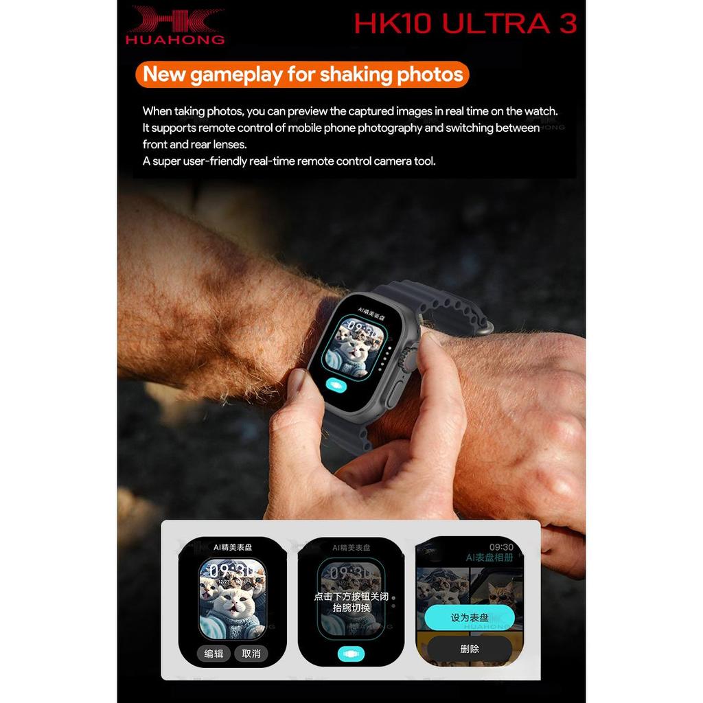 2024 Новые умные часы HK10 Ultra 3 с экраном Amoled GEN4, локальный музыкальный альбом, 2 ГБ ПЗУ, ChatGPT NFC TWS, умные часы для мужчин и женщин