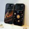 Чехол для телефона "Сатурн и Солнечная система" Для iPhone17,16,15,14,13,12,11,Pro,MAX Серый Матовый Силиконовый Черный Чехол