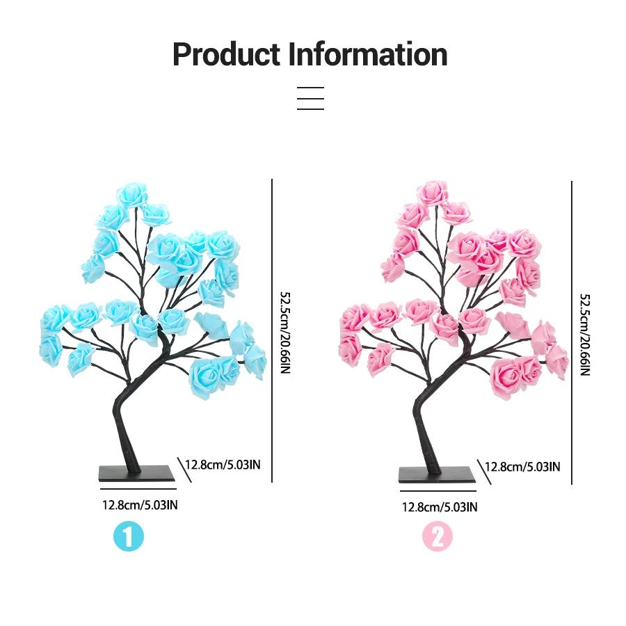 Лампа в виде розового дерева, светодиодная лампа с питанием от USB, ночник-цветок для украшения дома, вечеринок на открытом воздухе, свадеб, подарков