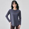 Womens Loose Long Sleeve Yoga Top Breathable Back Slit Activewear Winter Workout