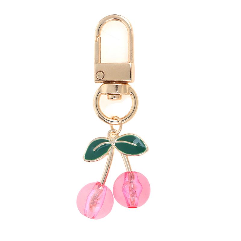 Charm Diy Jewelry Gifts Lovely Cherry Keychain Simulated Fruit Keyring Pendants For Women Girls Handbag Decoration