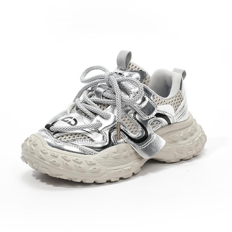 Детские средние и большие детские кроссовки Осень Мальчики Красивые толстые подошвы Pops Shoes Девочки Повседневная обувь Tide