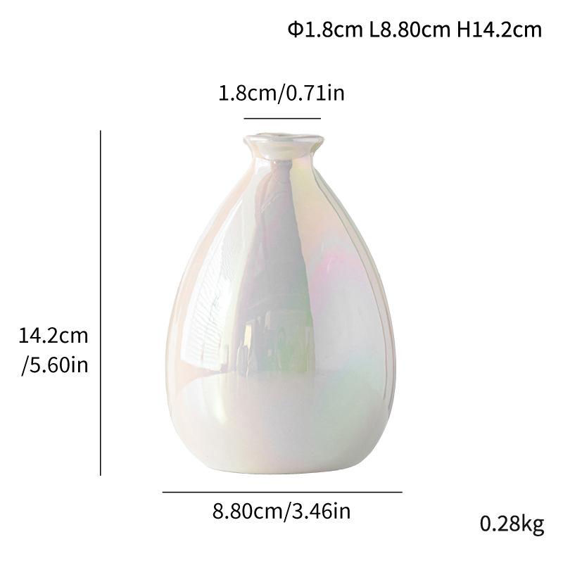 Простая мини-керамическая ваза с гальваническим покрытием, легкая роскошь, домашний декор, креативное украшение