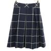 BLUE LABEL CRESTBRIDGE Check Pattern Midi Length Skirt 36 Navy Women Used