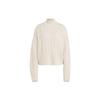 Originals Trefoil Solid Logo Cable Knit Turtleneck Sweater Long Sleeve Women Tops Off-White IC5221