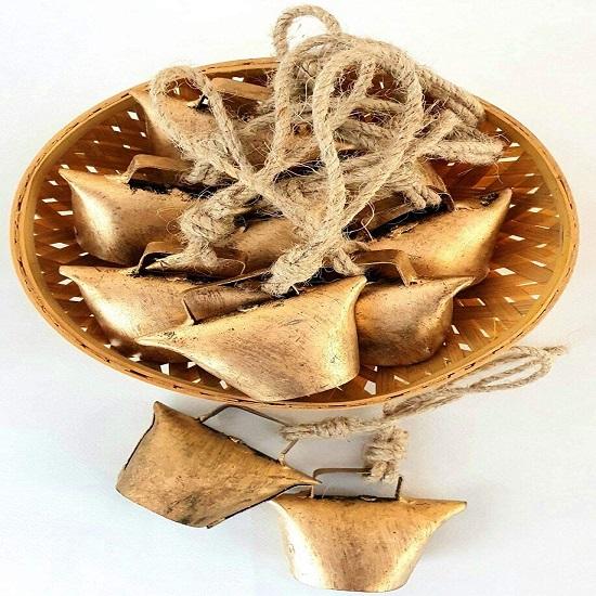 Набор из 20 колокольчиков в виде коровы, приносящих удачу, для домашнего декора, подвесные колокольчики из золота